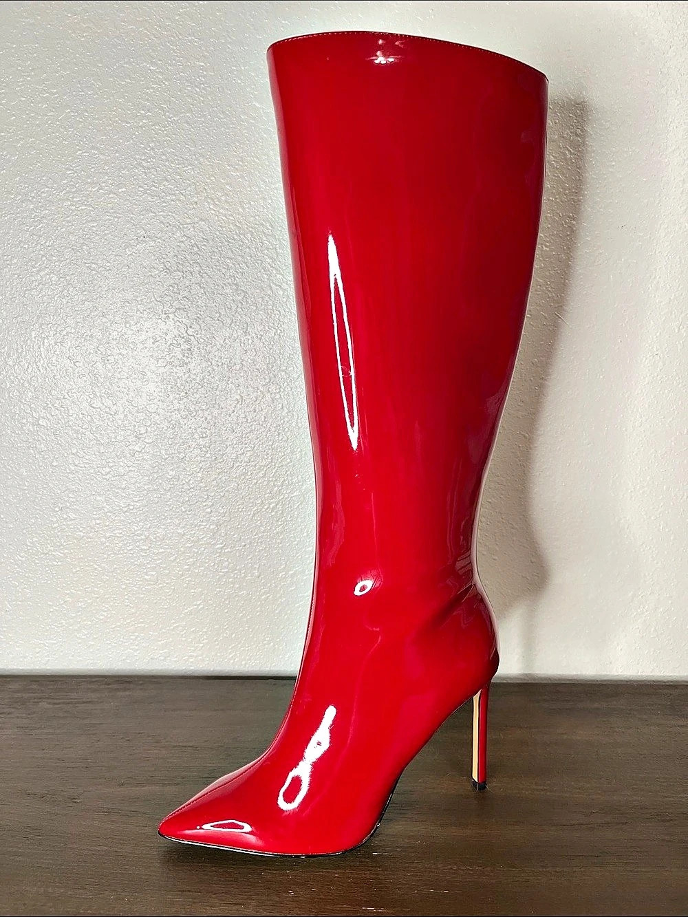 ALDO AGATHEA-600 Red Patent Pointed-Toe Heeled Boots US 7 New150